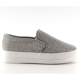 Slip-on ribbet materiale T225P Sølv grå