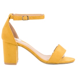 Super Mode Elegante sandaler i ruskind gul