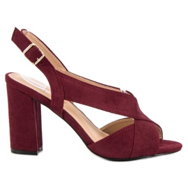 Abloom Elegante sandaler i ruskind rød