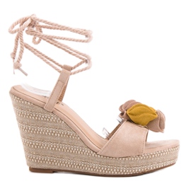 Seastar Bindede sandaler på kile beige