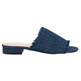 Small Swan Denim hjemmesko blå
