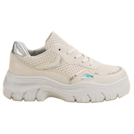 Hvide sneakers med Holo -effekt