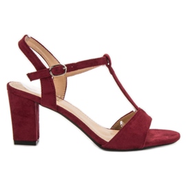 Jumex Burgundy ruskindssandaler rød