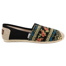 Lady Fashion Slip On Boho sneakers sort flerfarvet