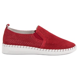 Filippo Læder Slip On Sneakers rød