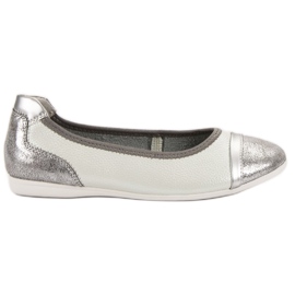 Filippo Læder Ballerinas Med Glitter hvid