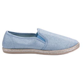 Ideal Shoes Komfortable Slipons blå