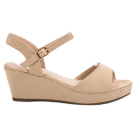 SHELOVET Beige ruskindssandaler