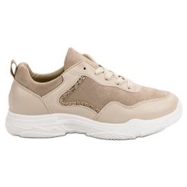 SHELOVET Moderigtige sneakers beige