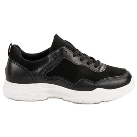 SHELOVET Moderigtige sneakers sort