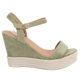 Grønne kile sandaler JS-2952 DK.GREEN