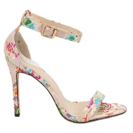 Orientalske beige sandaler KSL708 Beige brun flerfarvet