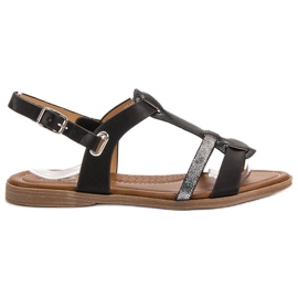Small Swan Behagelige damesandaler sort