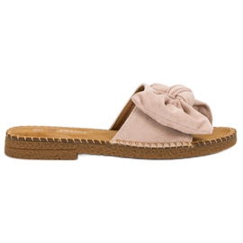 Seastar Beige hjemmesko med sløjfe