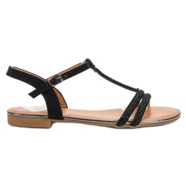 Small Swan Flade sandaler sort
