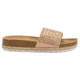 Seastar Beige hjemmesko med zirkoner