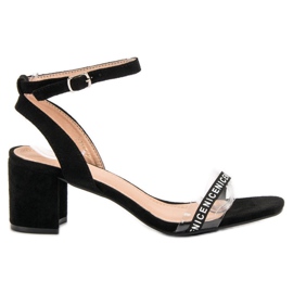 Ideal Shoes Stilfulde ruskindssandaler sort