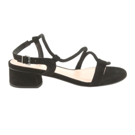 Edeo Kvinders læder sandaler 3386 sort