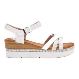 Seastar Moderigtige sandaler med cubic zirconia hvid