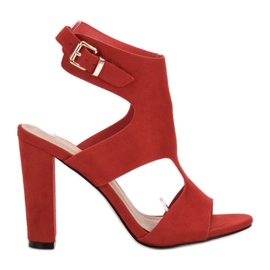 Ideal Shoes Sexede højhælede sandaler rød