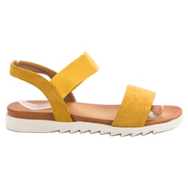 Primavera Gule sandaler med viskelæder