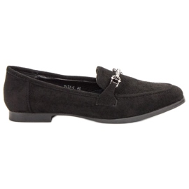 Balada Loafers i sort ruskind