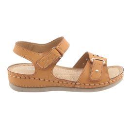 Comfort -sandaler til kvinder DK 25131 kamel brun