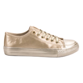 SHELOVET Gyldne sneakers gylden