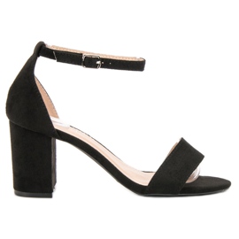 Super Mode Elegante sandaler i ruskind sort