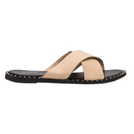 Small Swan Beige ruskind hjemmesko