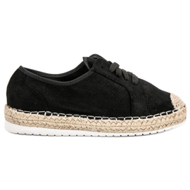 Ideal Shoes Snøre Espadrilles sort