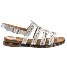 Renda Behagelige sølv sandaler grå