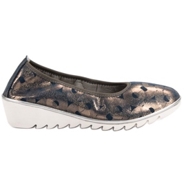 Filippo Læder Ballerina On Wedge blå gul