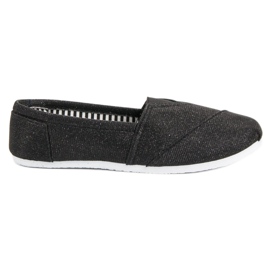 SHELOVET Glitter Slip On Sneakers sort