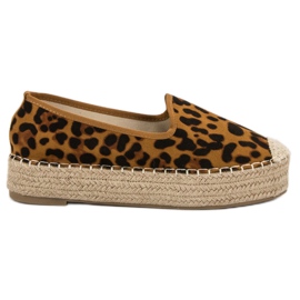 Best Shoes Lords på platformen med leopardprint brun