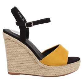 Gule Espadriller på kiler, gul LL-190 Gul
