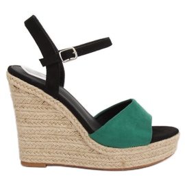 Grønne Espadriller på kiler LL-190 Grøn