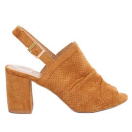 Sandaler høje hæle kamel JM5840N Camel brun