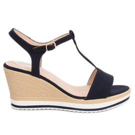 Sandaler med kilehæl H-59 Blå marine blå