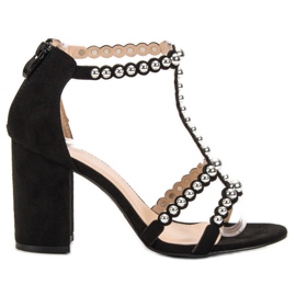 Laura Mode Stilfulde sandaler sort