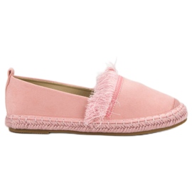Lily Shoes Espadrilles med frynser lyserød
