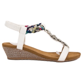 SHELOVET Sandaler med ornamenter hvid