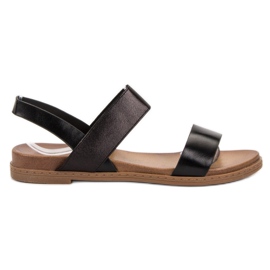 Laura Mode Slip-on sandaler sort