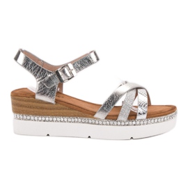 Seastar Moderigtige sandaler med cubic zirconia grå