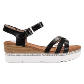 Seastar Moderigtige sandaler med cubic zirconia sort