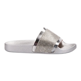 VICES hjemmesko med cubic zirconia grå