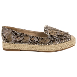 Slangetryk VICES Espadrilles brun flerfarvet