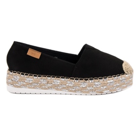 Forever Folie Sort Espadrilles på platformen