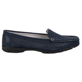 VINCEZA læder loafers marine blå
