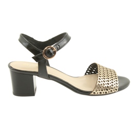 Espinto Sort / guld sandaler